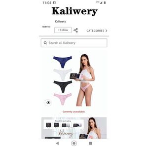 Kaliwery Women’s Sexy G String Thong Panties (4 pack) Sz Small